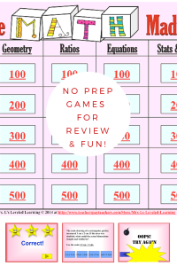 Math Quiz Games for Review