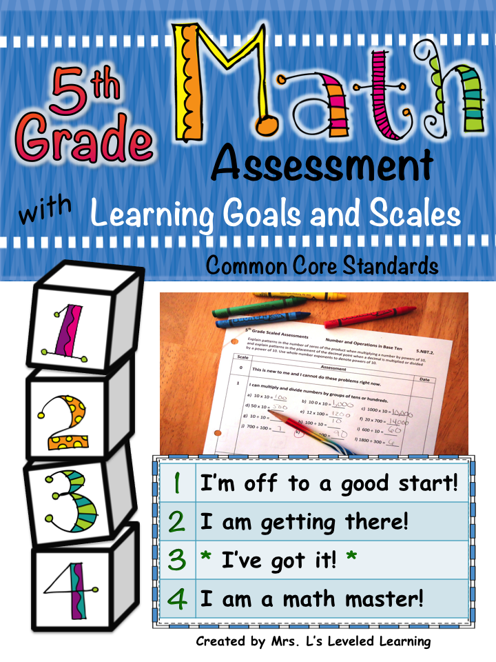 5th Math Assessment with Marzano Scales