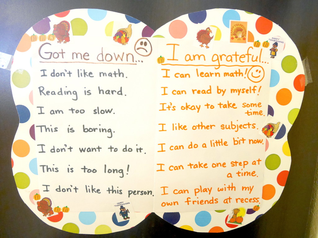 Thanksgiving:Positive Thinking Chart