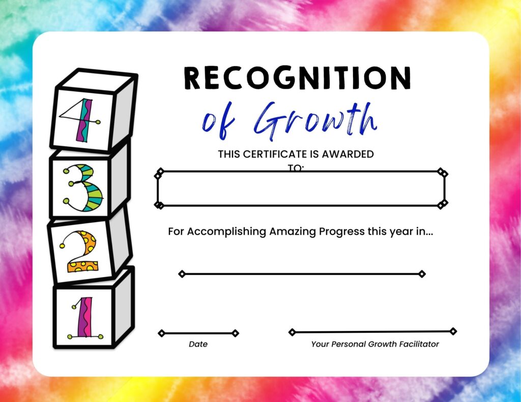 Student Certificate Recognizing Growth