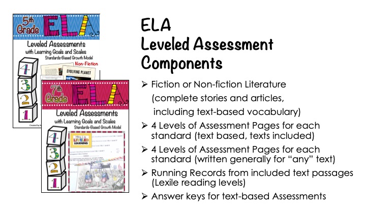 ELA Leveled Assessments for Reading Literature & Information