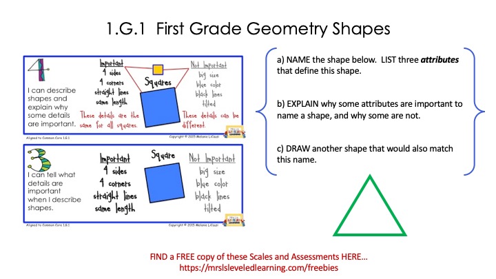Differentiate First Grade Geometry with Proficiency Scales