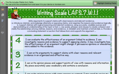 Write Your Own Marzano Scales Easily with Mrs. L’s Revised Posters