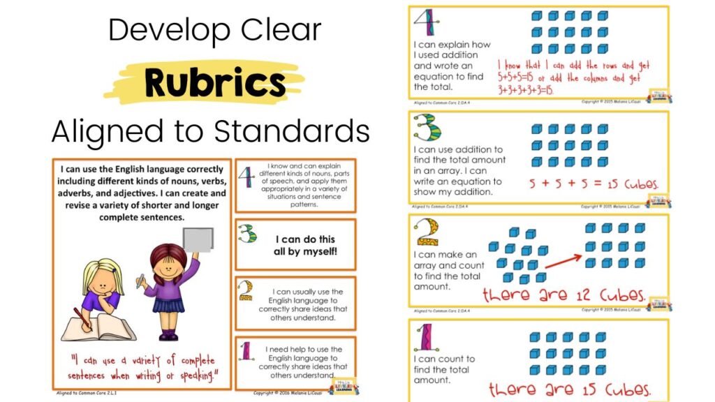 2nd grade rubrics for standards based grading