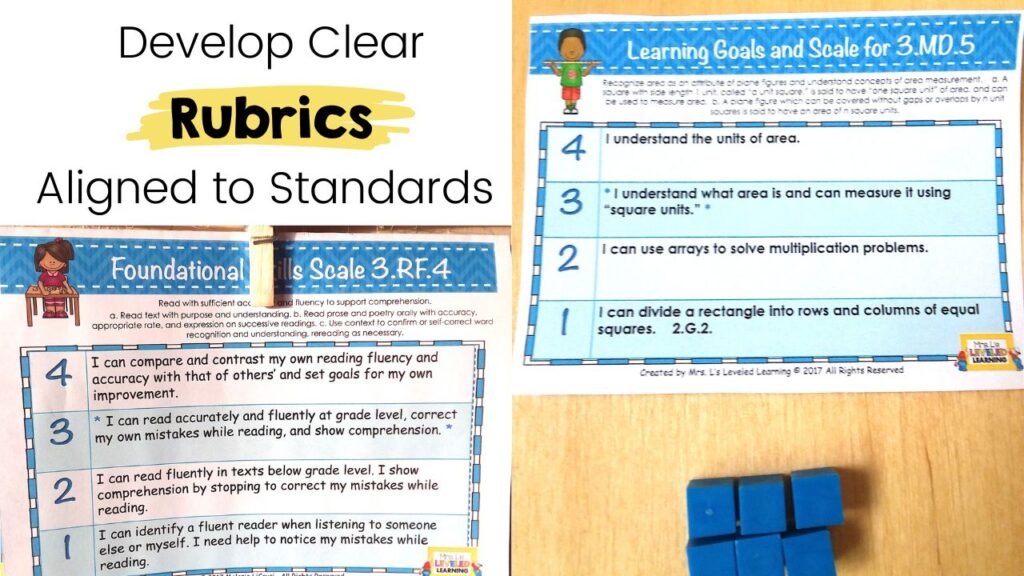 third grade rubrics for a standards based classroom