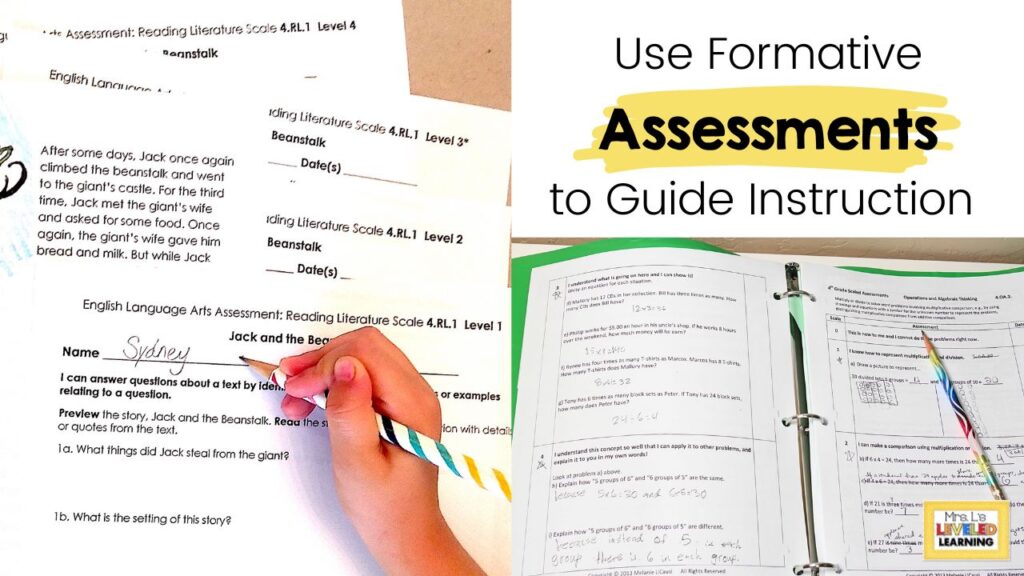 Fourth grade standards based assessments for math and reading